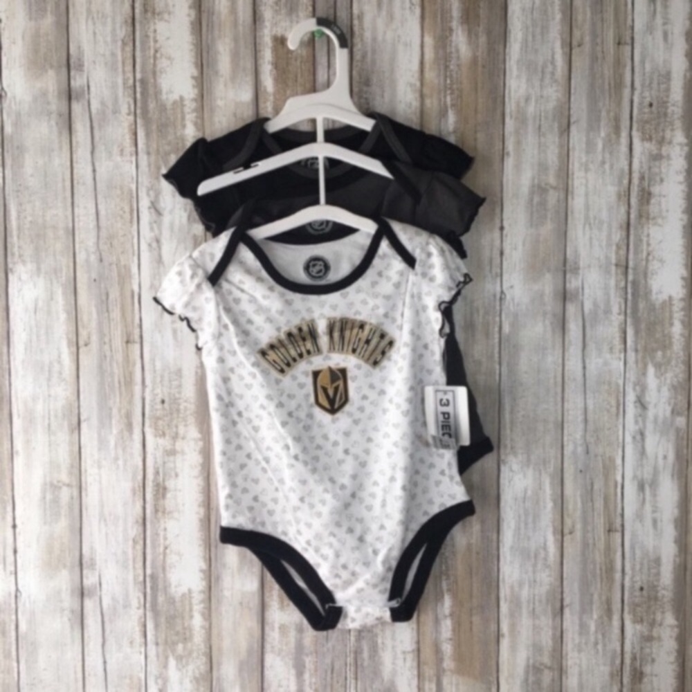 NWT NHL Vegas Golden Knights 3 Piece Onsie Set - Picture 2 of 5